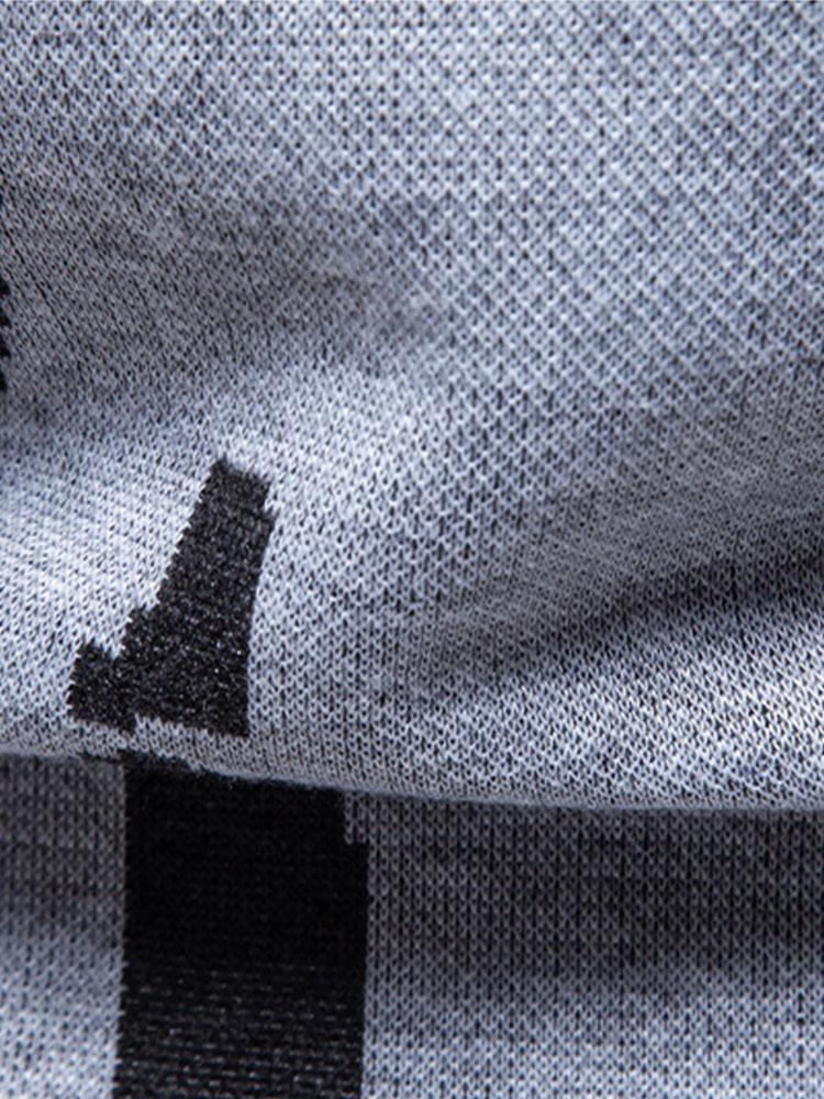 Abstract Print Mock Neck Sweater