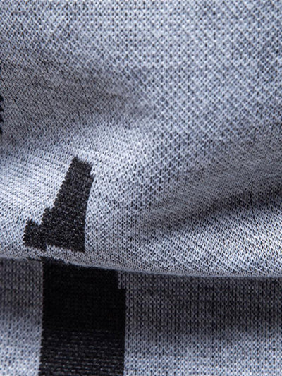 Abstract Print Mock Neck Sweater