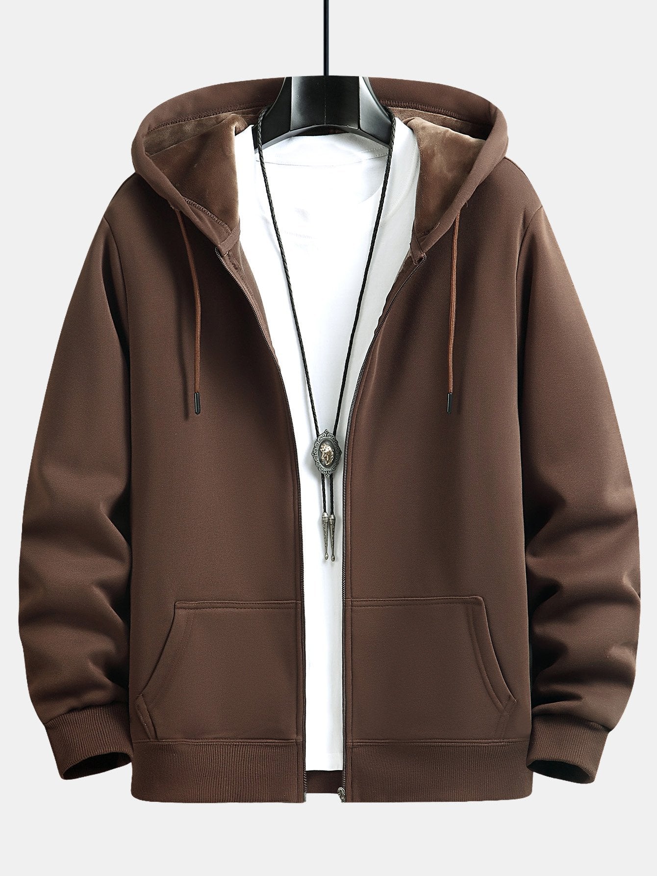 Plush Lined Relax Fit Zip Hoodie