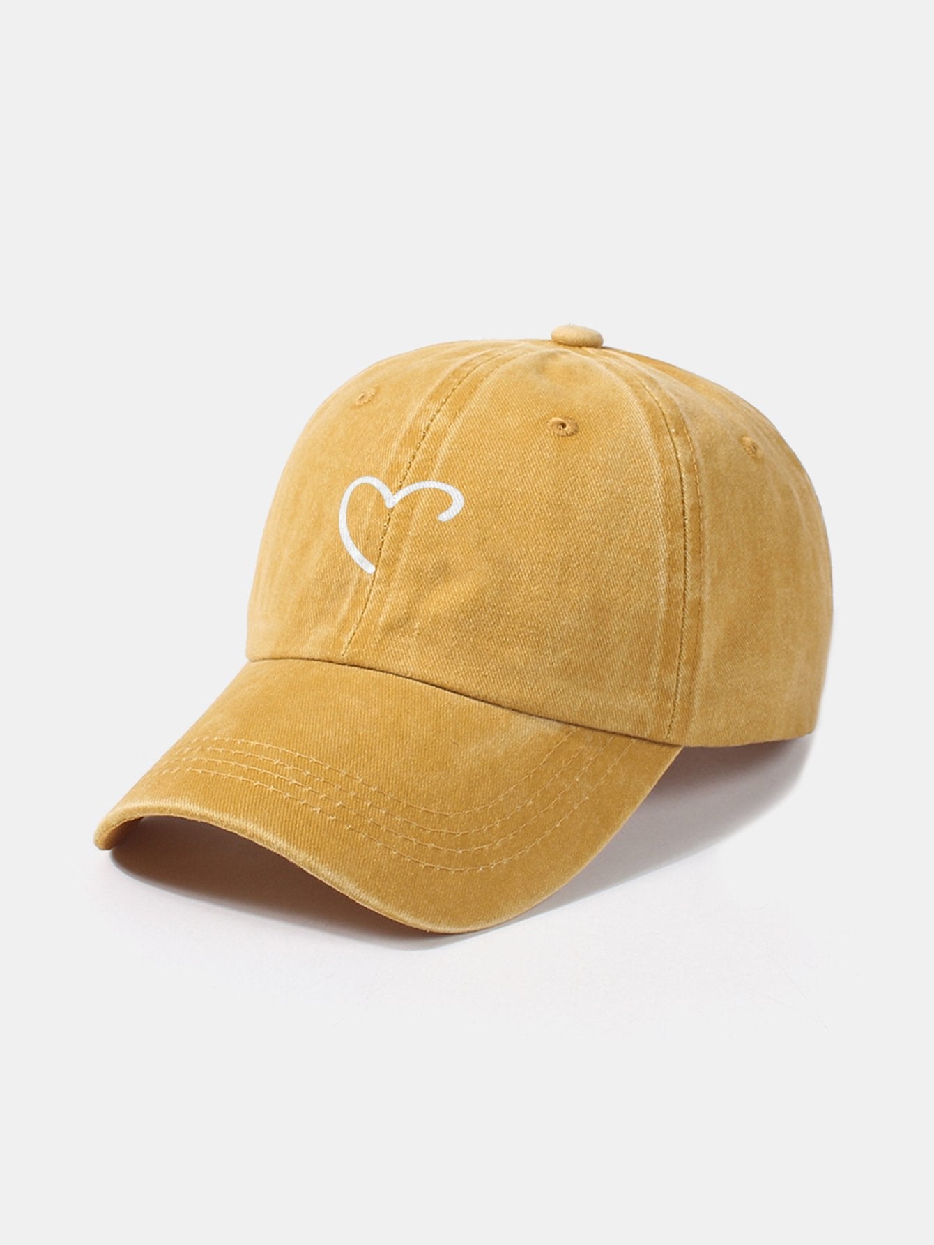 Line Love Pattern Casual Washed Cotton Baseball Cap