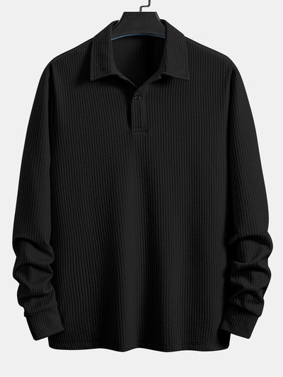 Long Sleeve Ribbed Polo