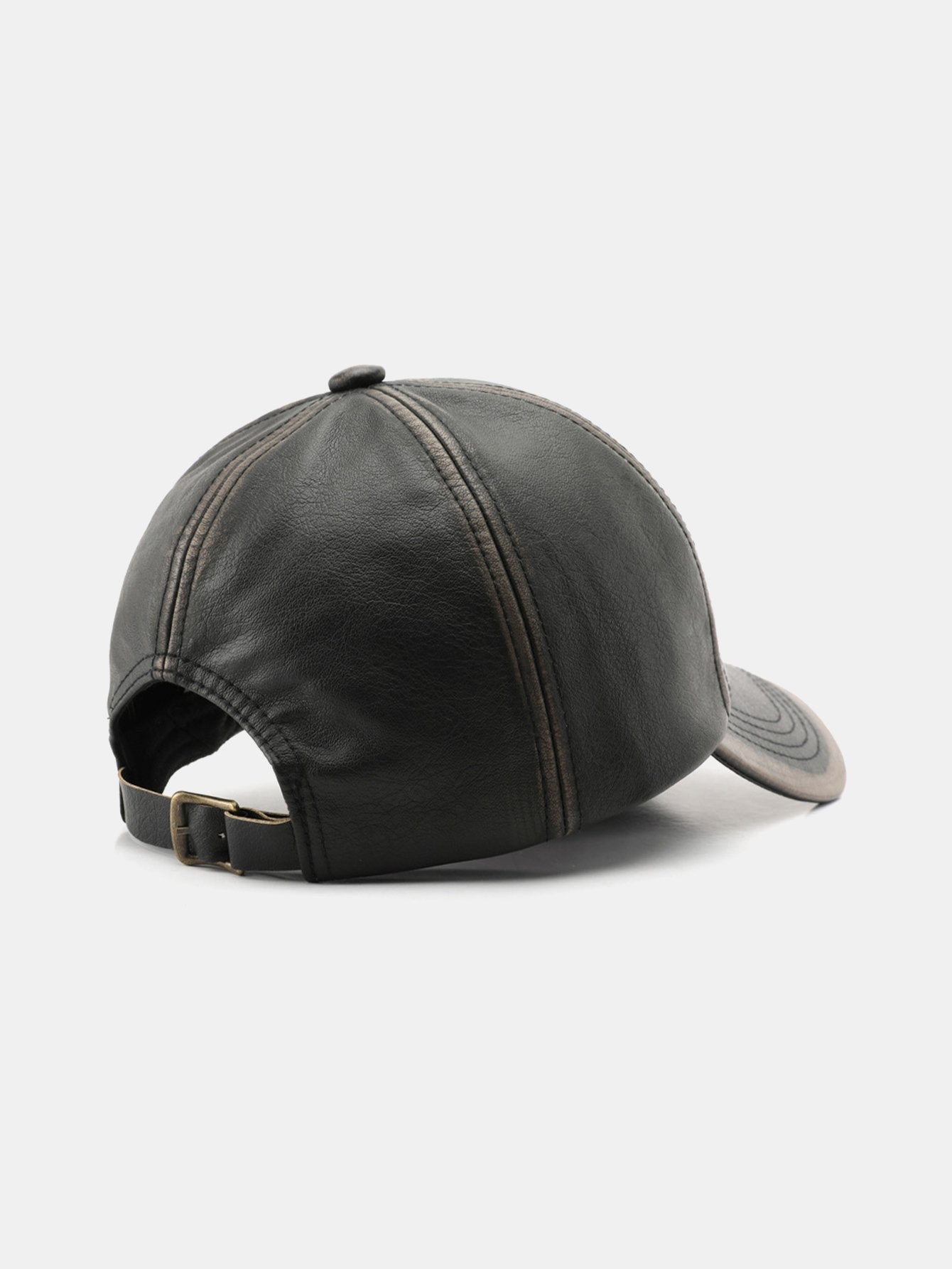 Vintage PU Leather Distressed Baseball Cap