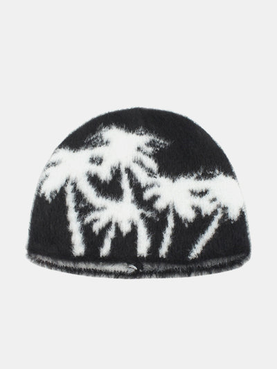 Coconut Pattern Plush Warm Knit Beanie Hat