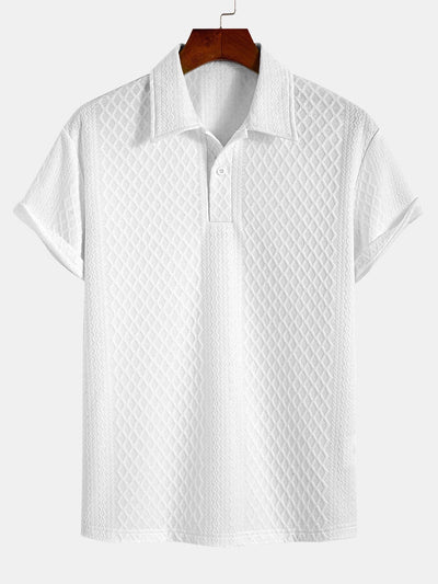 Rhombus Geometric Jacquard Polo