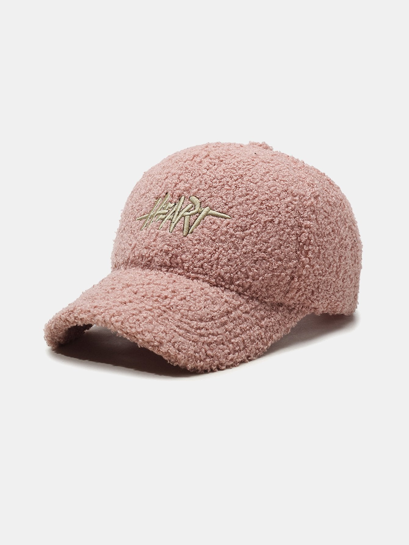 Heart Embroidery Teddy Plush Baseball Cap