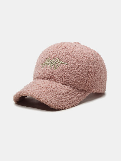 Heart Embroidery Teddy Plush Baseball Cap