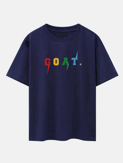 Goat Print Drop Shoulder Oversize T-Shirt