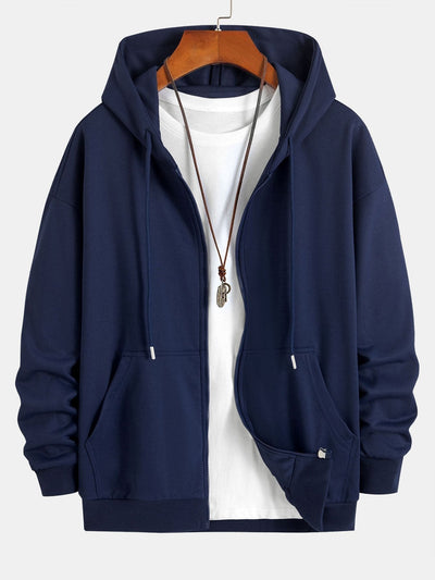 Basic Relax Fit Zip Hoodie