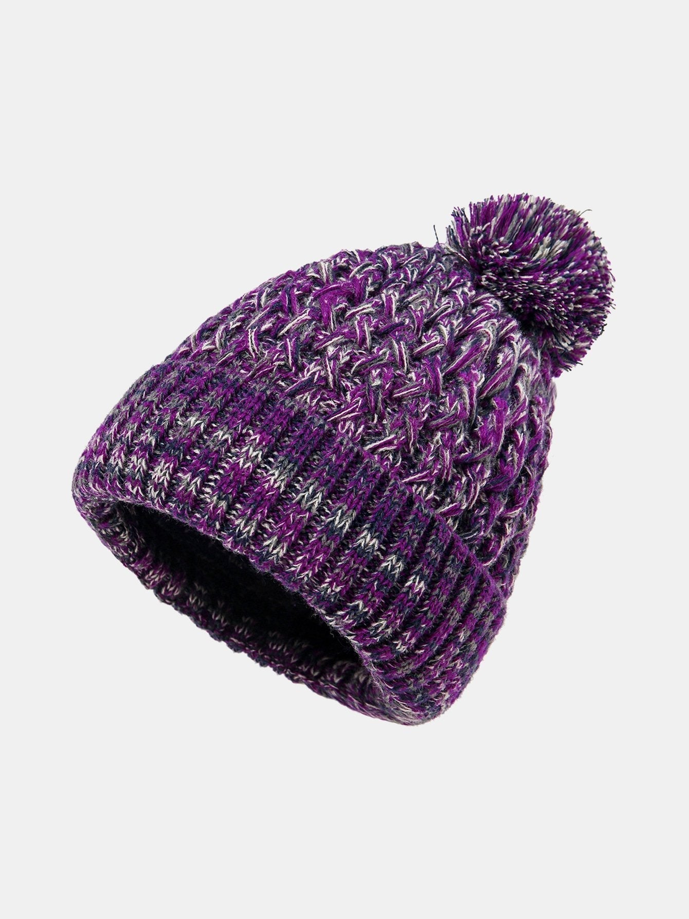 Jacquard Knit Beanie Hat With Pom Pom