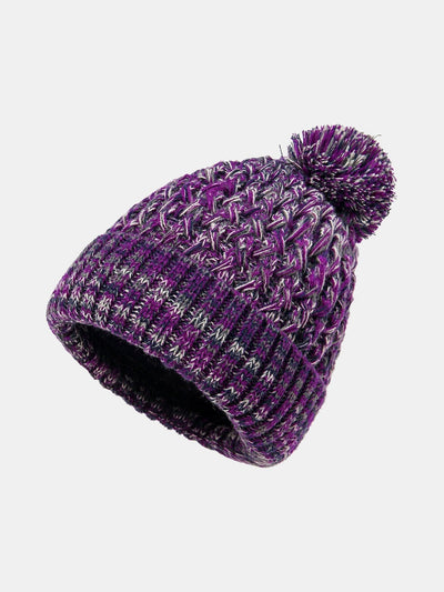 Jacquard Knit Beanie Hat With Pom Pom
