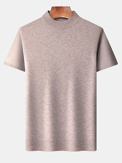 Short Sleeve Muscle Fit Mock Neck Sweater