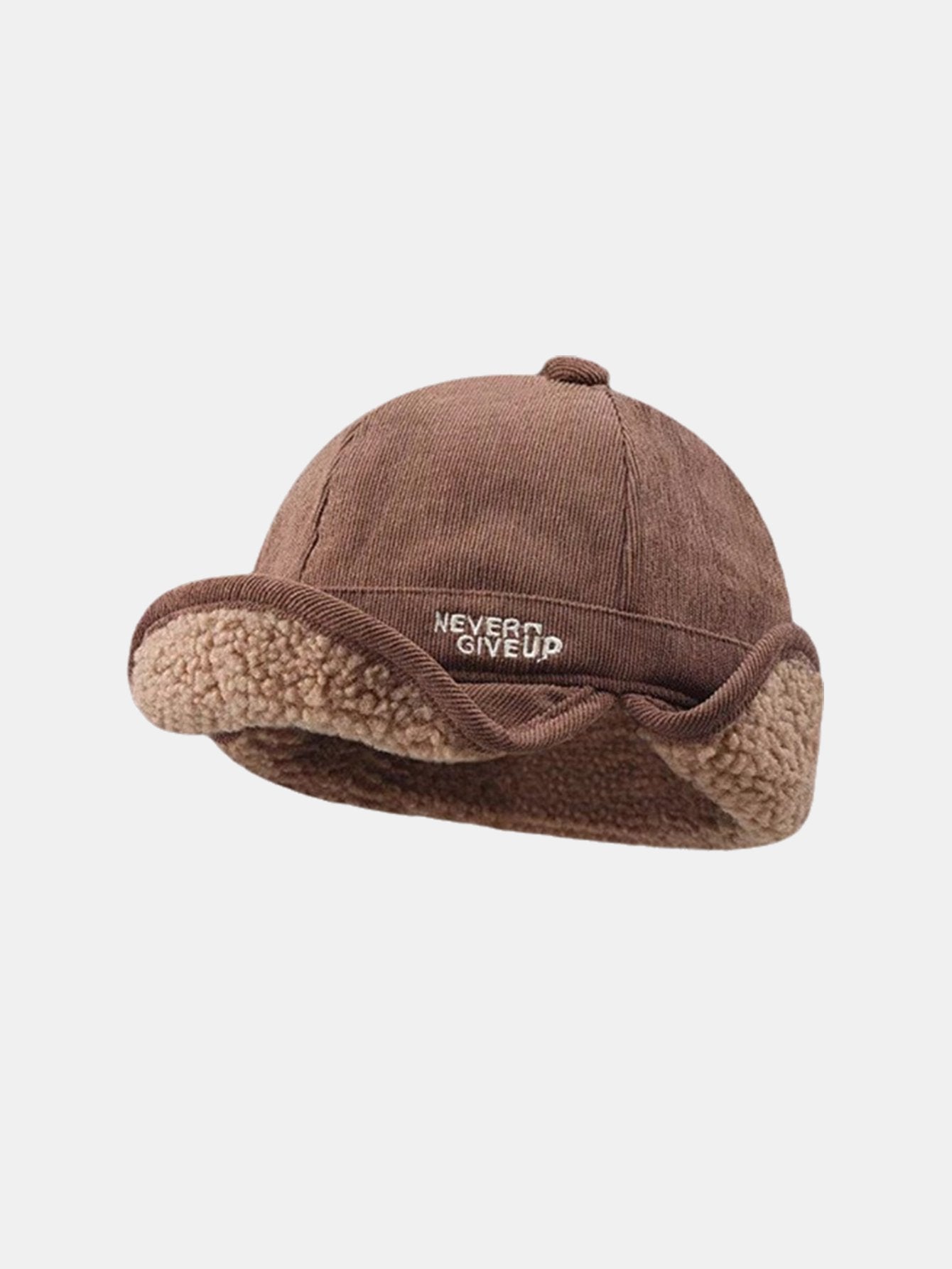Corduroy Sherpa Lining Warm Earflaps Hat