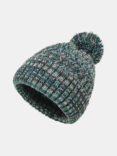 Jacquard Knit Beanie Hat With Pom Pom