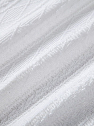 Knitted Rhombus Geometric Jacquard Polo