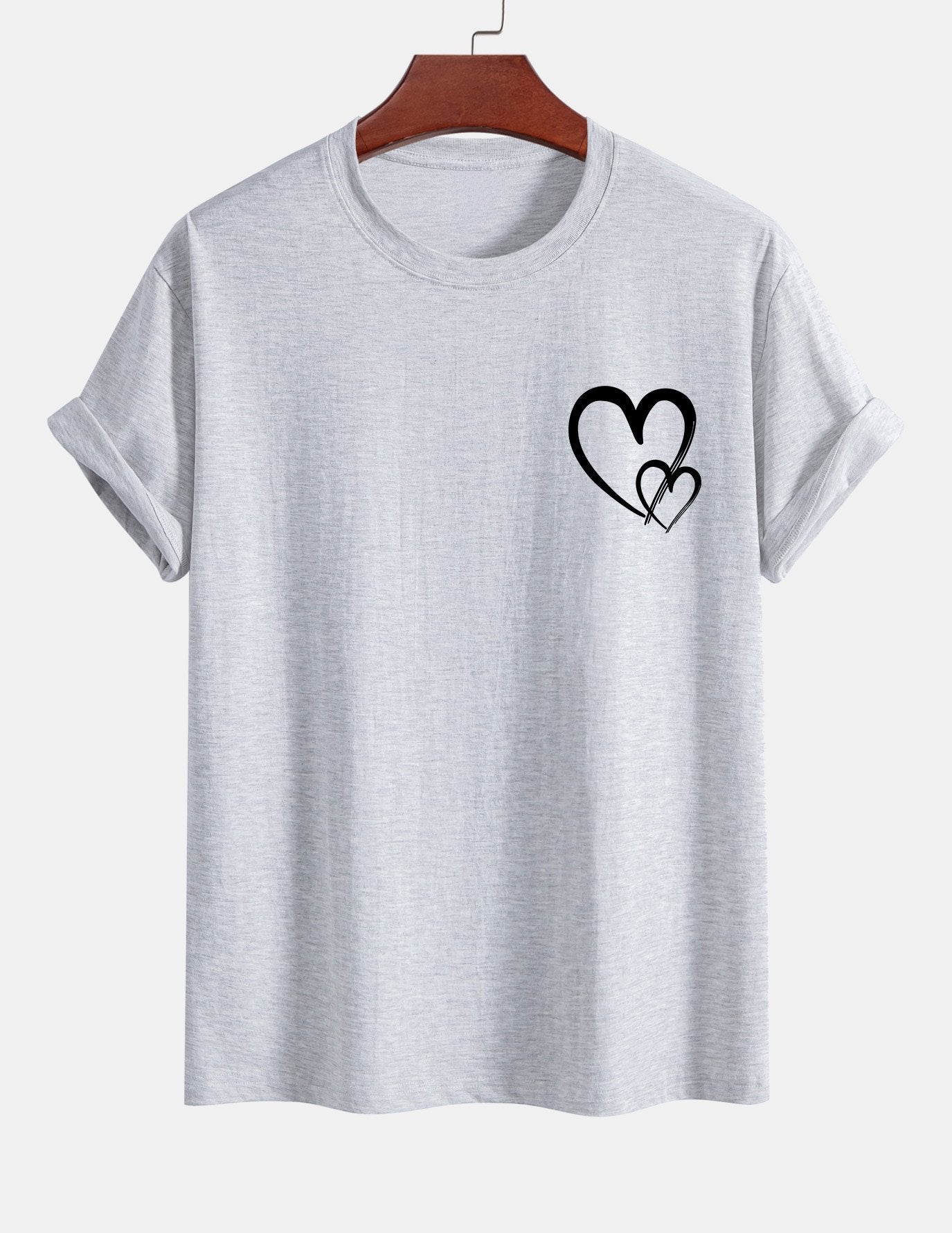 Regular Fit Heart Print Cotton T-Shirt