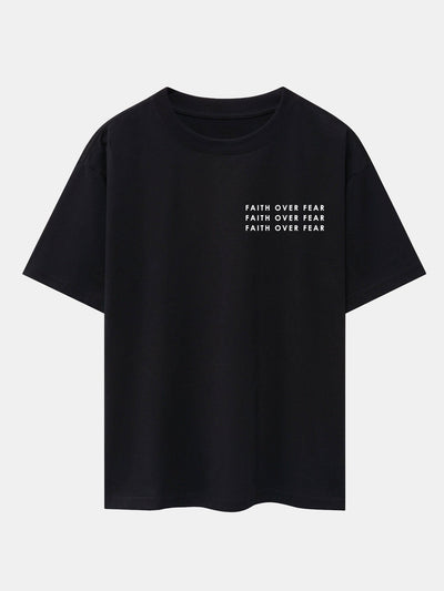 Slogan Print Drop Shoulder Oversize T-Shirt