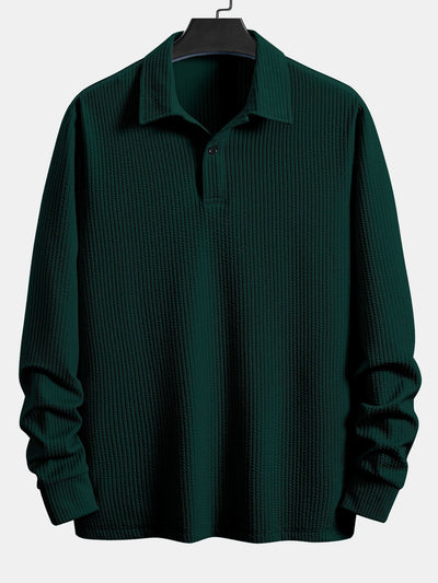 Long Sleeve Ribbed Polo