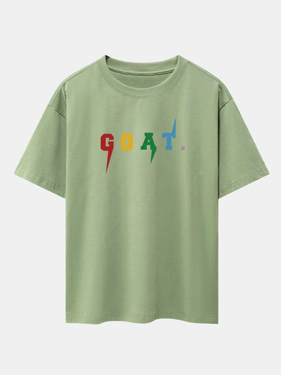 Goat Print Drop Shoulder Oversize T-Shirt
