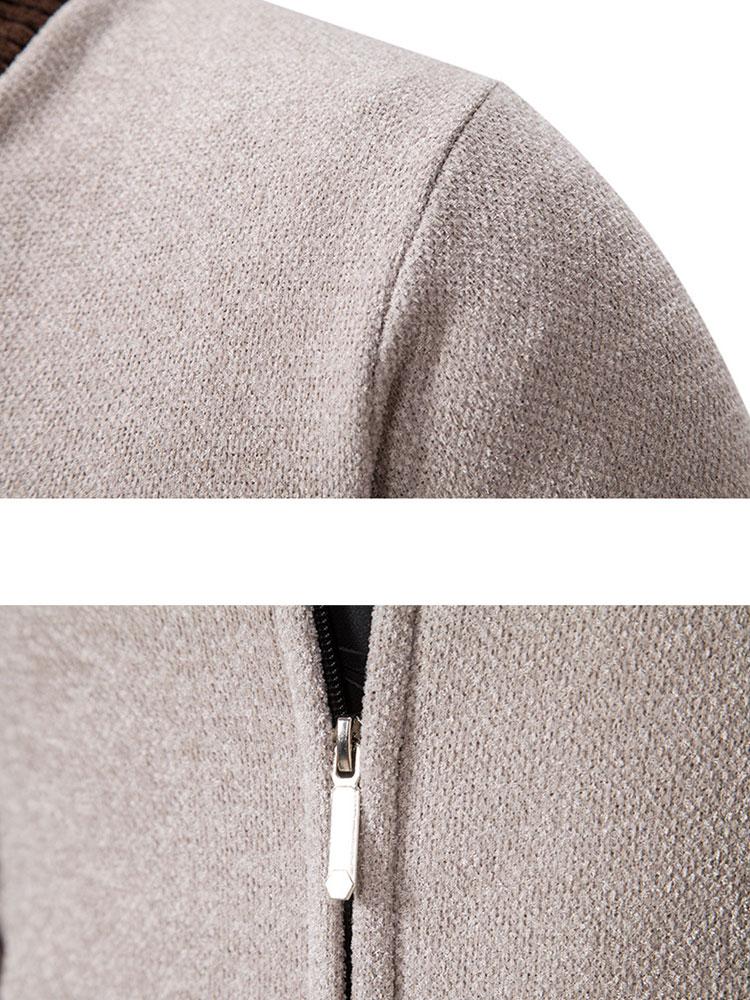 Elk Embroidered Contrast Baseball Collar Sweater