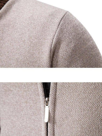 Elk Embroidered Contrast Baseball Collar Sweater