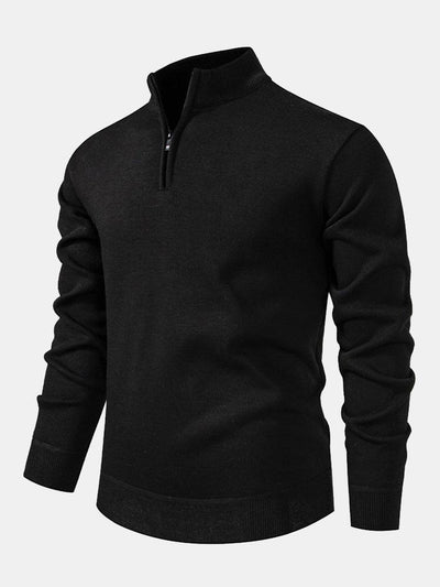 Relax Fit Zip Up Neck Sweater