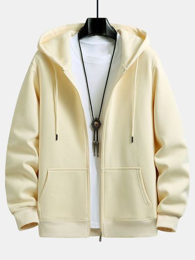 Plush Lined Relax Fit Zip Hoodie