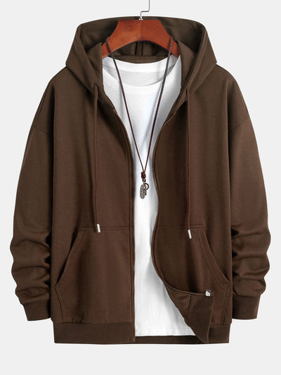 Basic Relax Fit Zip Hoodie