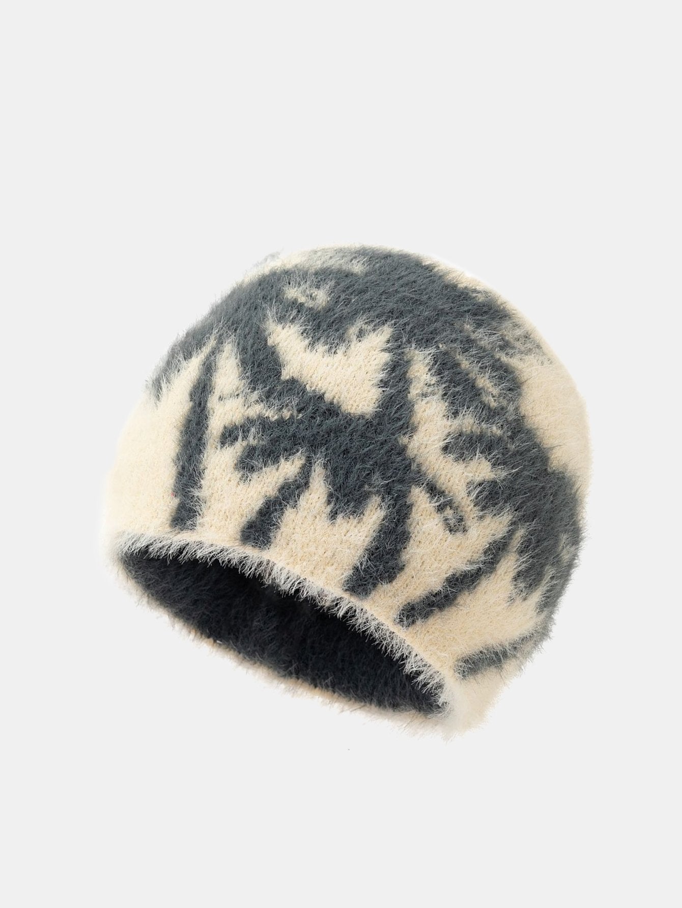Coconut Pattern Plush Warm Knit Beanie Hat