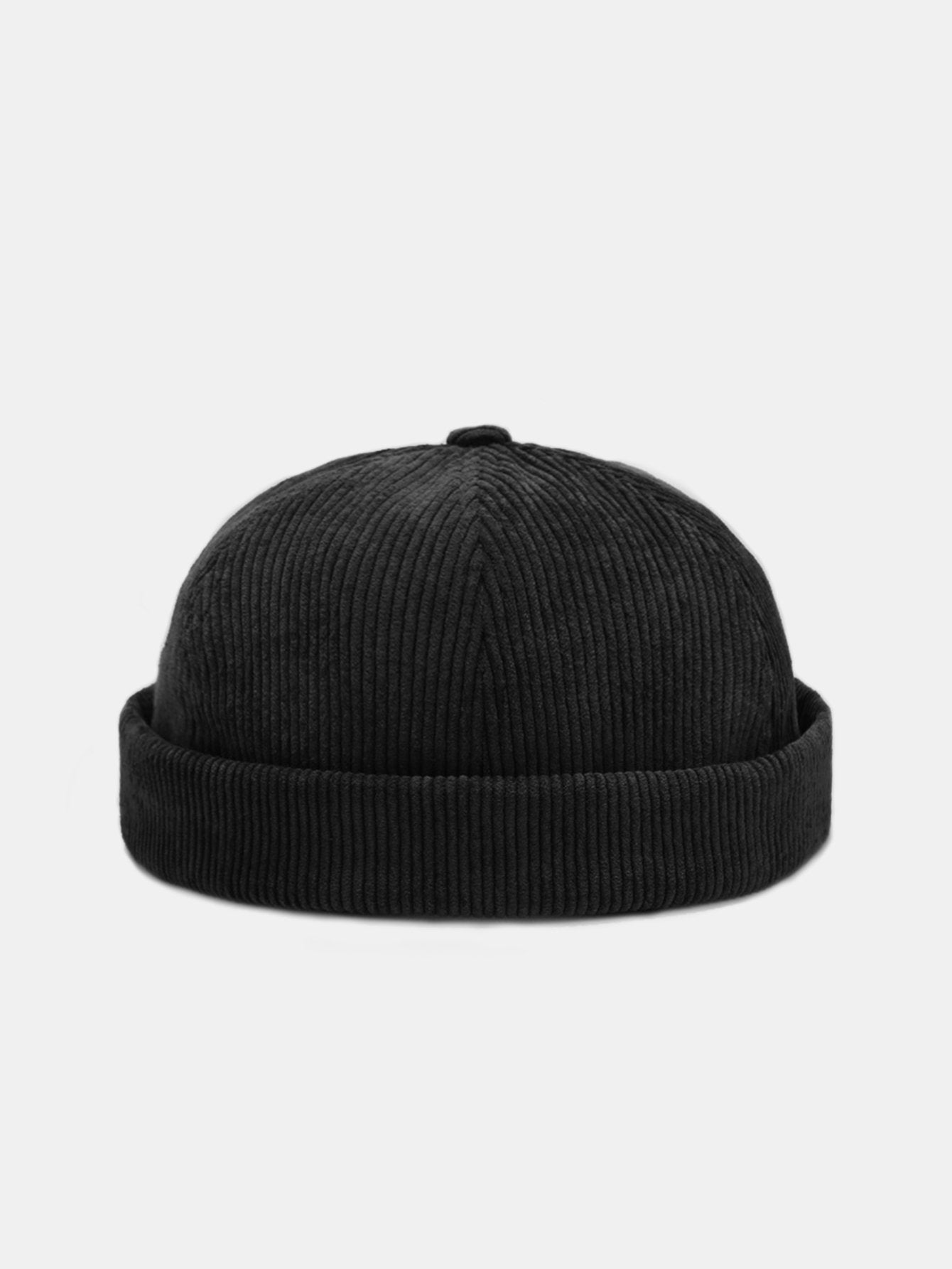 Hip Hop Stripe Corduroy Brimless Hat