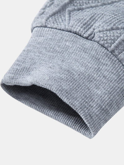 Relax Fit Geometric Jacquard Hoodie