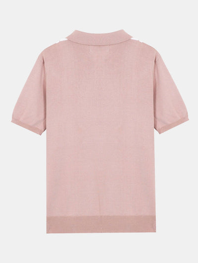 Striped Short Sleeve Sweater Polo