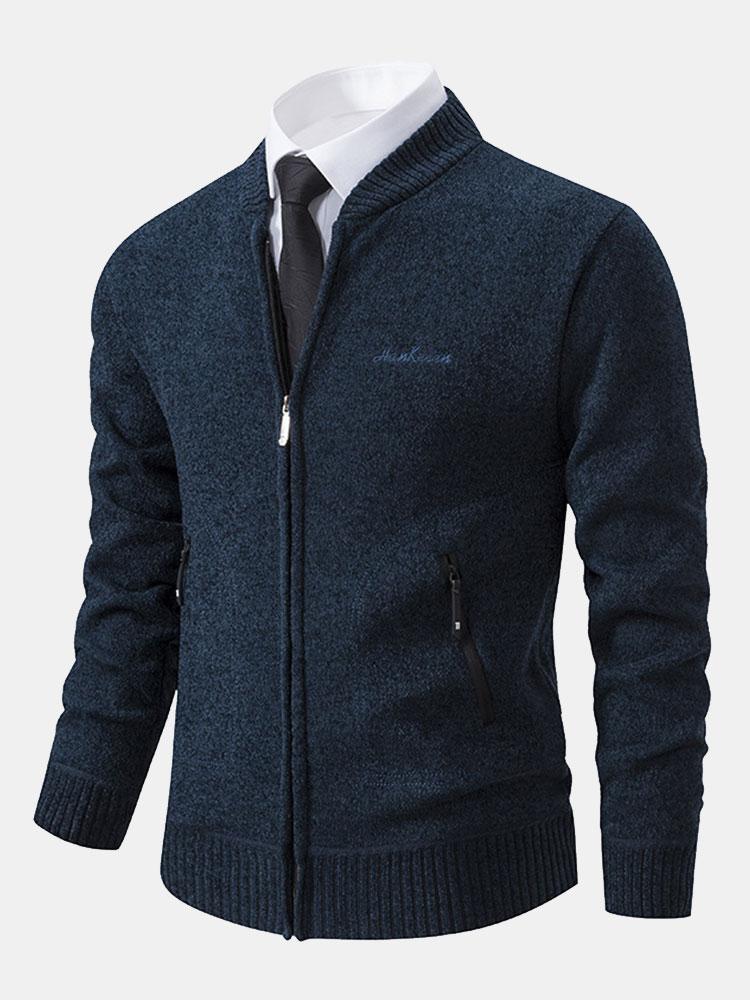 Zip Up Baseball Collar Sweater