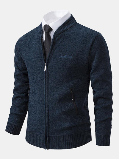 Zip Up Baseball Collar Sweater