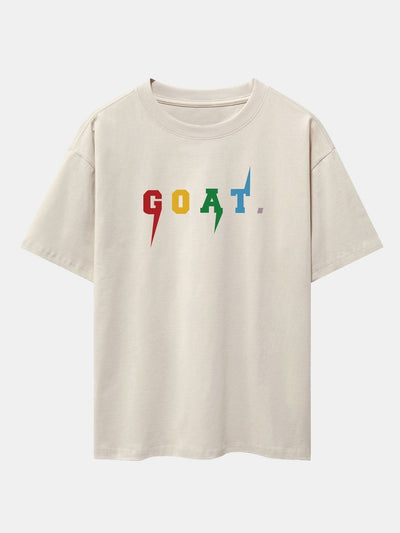 Goat Print Drop Shoulder Oversize T-Shirt