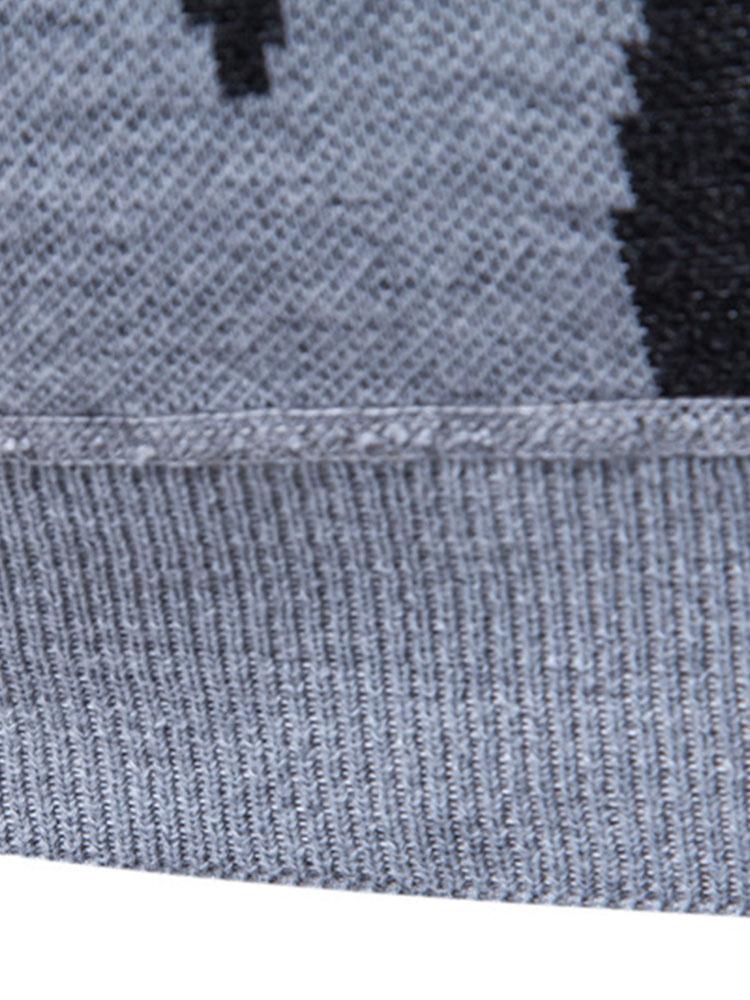 Abstract Print Mock Neck Sweater