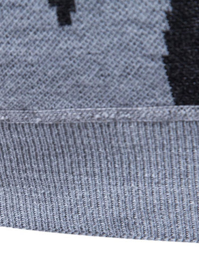 Abstract Print Mock Neck Sweater