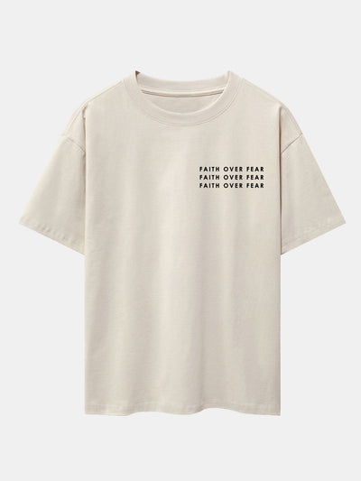 Slogan Print Drop Shoulder Oversize T-Shirt