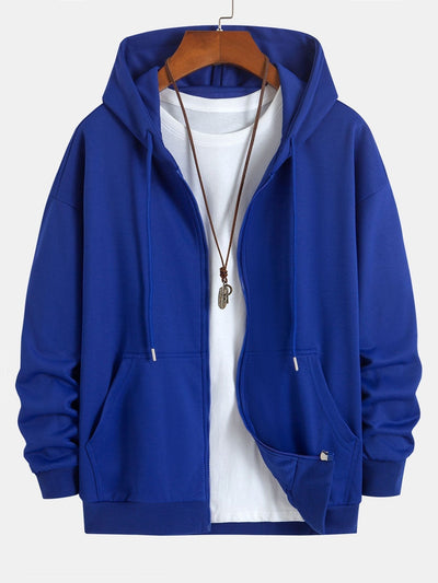 Basic Relax Fit Zip Hoodie