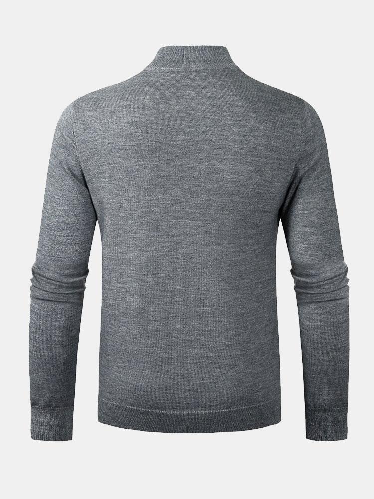 Diamond Mock Neck Quarter Zip Sweater