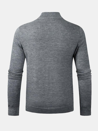 Diamond Mock Neck Quarter Zip Sweater