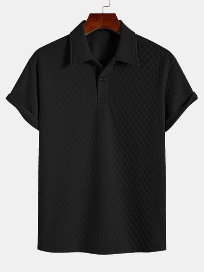 Rhombus Geometric Jacquard Polo