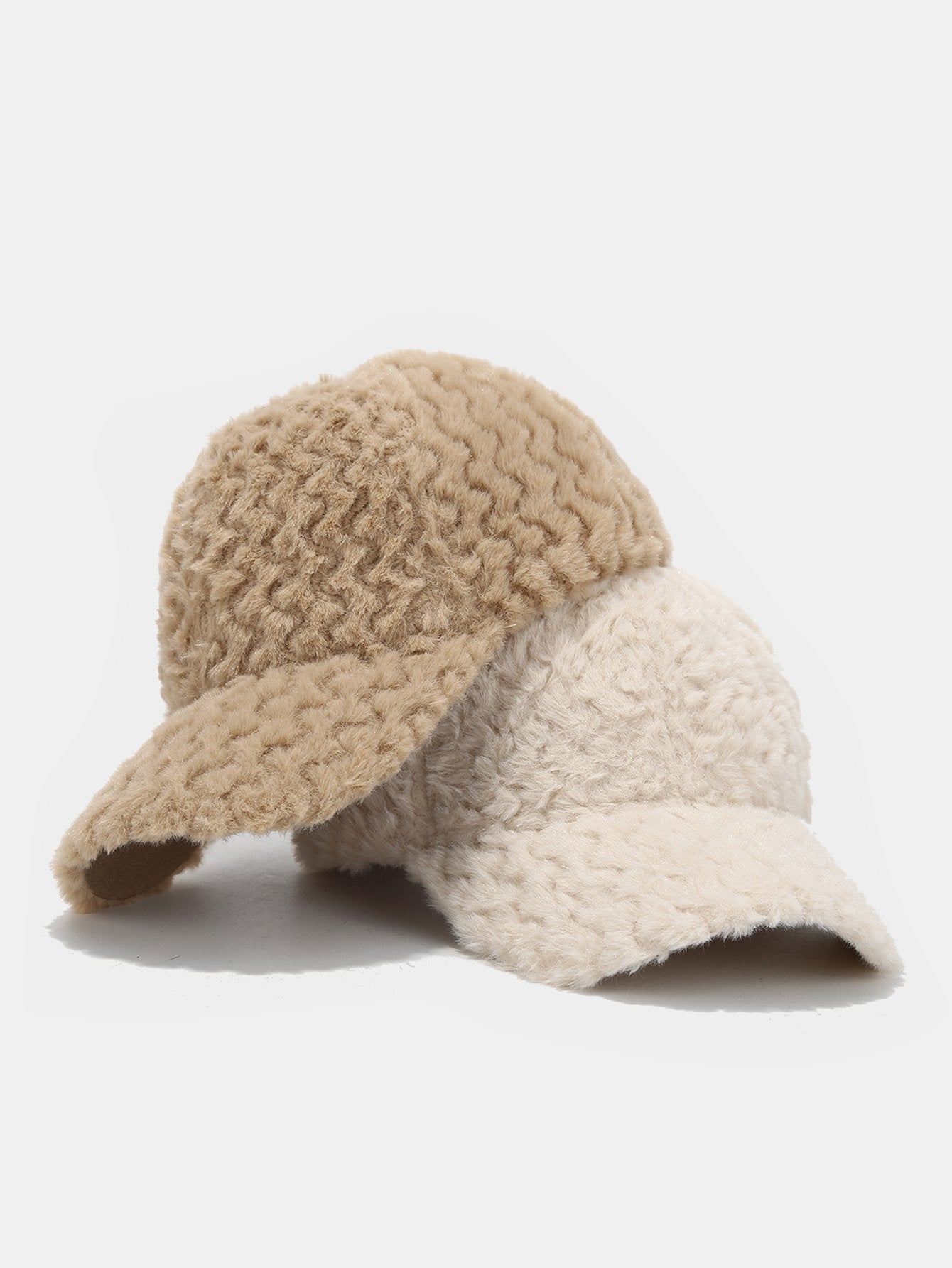 Wave Shape Solid Color Plush Baseball Cap