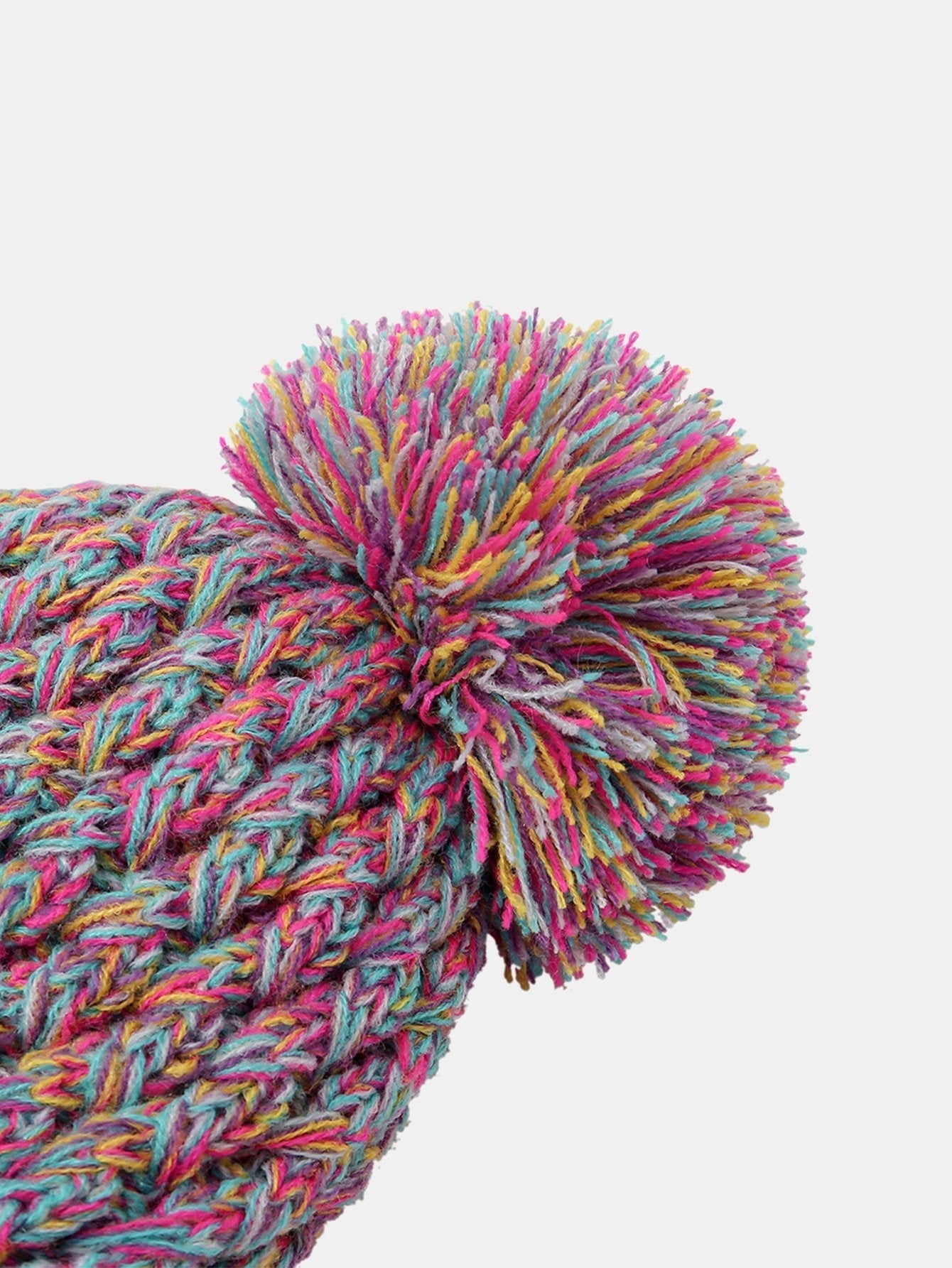 Jacquard Knit Beanie Hat With Pom Pom