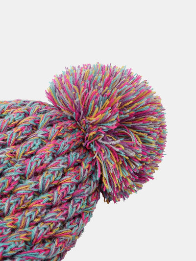 Jacquard Knit Beanie Hat With Pom Pom