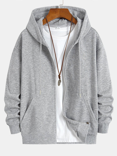 Basic Relax Fit Zip Hoodie