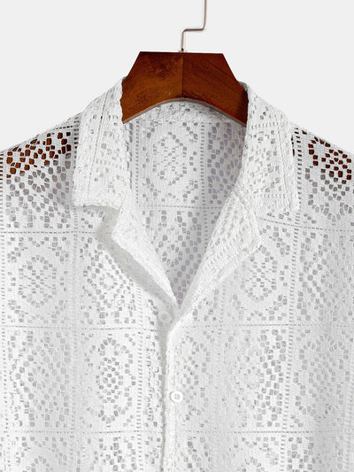 Floral Lace Cuban Shirt