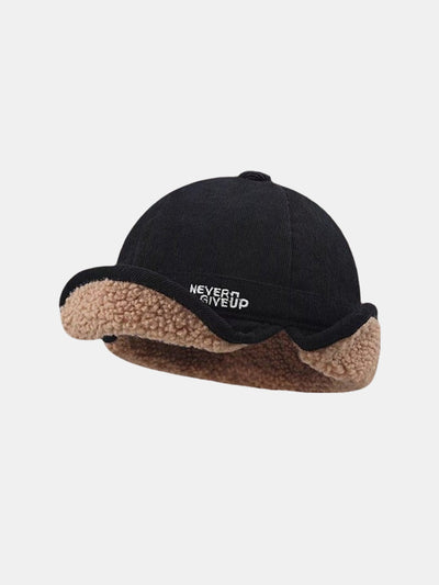 Corduroy Sherpa Lining Warm Earflaps Hat