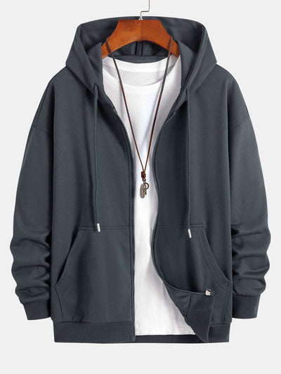 Basic Relax Fit Zip Hoodie