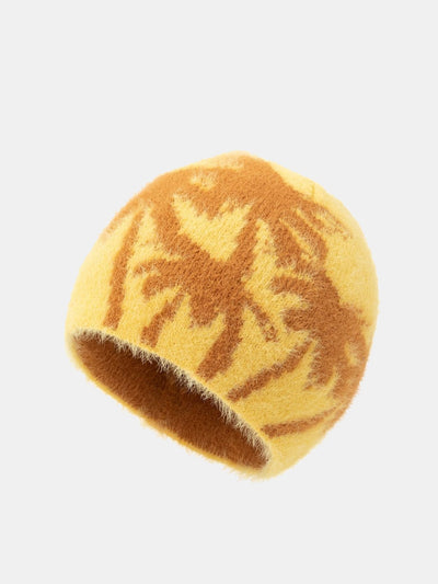 Coconut Pattern Plush Warm Knit Beanie Hat