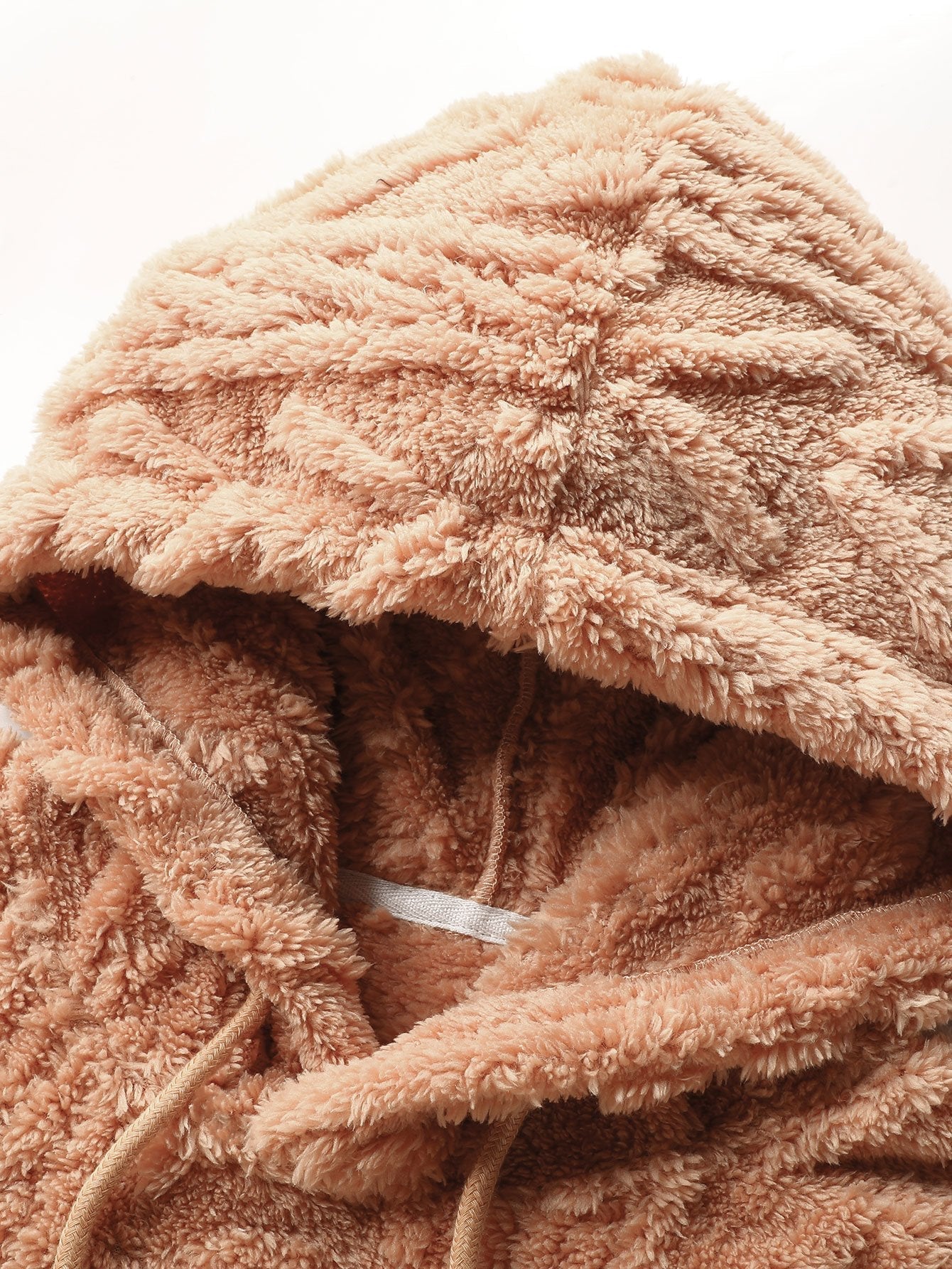 Geometric Jacquard Teddy Hoodie